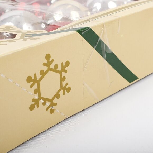 Vintage Pyramid Jumbo 2” Round Christmas Bulb Ornaments 15ct Red & Silver USA - Picture 6 of 10